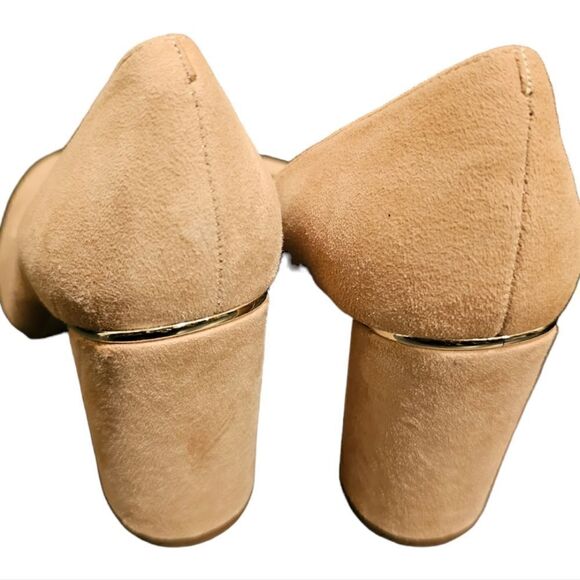 ANN TAYLOR Nude Suede Heels - Size 6 1/2 - Picture 4 of 8